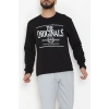 2 İplik Baskılı Erkek Sweat Siyah - 42779.2087.