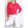 2 İplik Baskılı Sweat Fuşyaekru - 42718.1878.