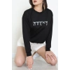 2 İplik Baskılı Sweat Siyahekru - 42718.1878.