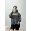 2 İplik Baskılı Sweatshirt Antrasit - 31303.1878.