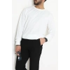 2 İplik Bisiklet Yaka Erkek Sweat Ekru - 42771.1878.