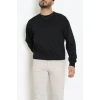 2 İplik Bisiklet Yaka Erkek Sweat Siyah - 42771.1878.
