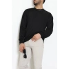 2 İplik Bisiklet Yaka Erkek Sweat Siyah - 42771.1878.