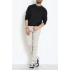 2 İplik Bisiklet Yaka Erkek Sweat Siyah - 42771.1878.