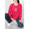 2 İplik Bisiklet Yaka Sweat Fuşya - 42715.1878.