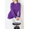 2 İplik Bisiklet Yaka Tunik Sweat Mor - 42765.1878.