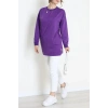 2 İplik Bisiklet Yaka Tunik Sweat Mor - 42765.1878.