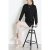 2 İplik Bisiklet Yaka Tunik Sweat Siyah - 42765.1878.