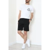 2 İplik Fleto Cepli Erkek Şort Siyah - 71085.2066.