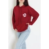 2 İplik Kanguru Cepli Kapşonlu Sweat Bordo - 42721.1878.