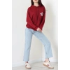 2 İplik Kanguru Cepli Kapşonlu Sweat Bordo - 42721.1878.