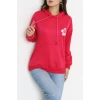 2 İplik Kanguru Cepli Kapşonlu Sweat Fuşyaekru - 42721.1878.