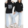 2 İplik Kanguru Cepli Kapşonlu Sweat Siyahekru - 42721.1878.