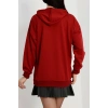 2 İplik Kapşonlu Baskılı Sweatshirt Bordo - 31316.1878.