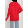 2 İplik Kapşonlu Baskılı Sweatshirt Fuşya - 31316.1878.