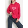 2 İplik Kapşonlu Nakışlı Sweat Fuşyaekru - 42711.1878.