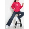 2 İplik Kapşonlu Nakışlı Sweat Fuşyaekru - 42711.1878.