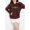 2 İplik Kapşonlu Nakışlı Sweat Kahveekru - 42705.1878.