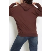 2 İplik Kapşonlu Nakışlı Sweat Kahveekru - 42711.1878.