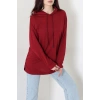 2 İplik Kapşonlu Tunik Sweat Bordo - 42766.1878.