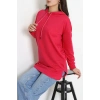 2 İplik Kapşonlu Tunik Sweat Fuşya - 42766.1878.