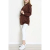 2 İplik Kapşonlu Tunik Sweat Kahve - 42766.1878.