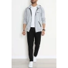 2 İplik Kompak Kapşonlu Erkek Sweat Gri - 70923.1937.