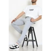 2 İplik Nakışlı Erkek Alt Gri - 70969.2066.