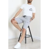 2 İplik Nakışlı Erkek Şort Gri - 71087.2066.