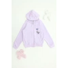 2 İplik Şardonsuz Fermuarlı Ceket 6-9 Yaş Lila - 6264269.1576.