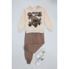 3-8 Yaş 2 İplik İkili Takım Kahve - 50928.1776.