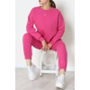 3 İplik Bisiklet Yaka Eşofman Takımı Fuşya - 20779.1878.