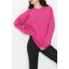3 İplik Bisiklet Yaka Sweat Fuşya - 42238.1878.