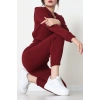 3 İplik Crop Eşofman Takımı Bordo - 50913.1878.