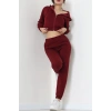3 İplik Crop Eşofman Takımı Bordo - 50913.1878.