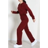 3 İplik Crop Palazzo Eşofman Takımı Bordo - 50914.1878.