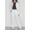 3 İplik Crop Palazzo Eşofman Takımı Ekru - 50914.1878.