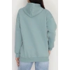 3 İplik Kanguru Cepli Kapşonlu Sweat Mint - 42254.1878.