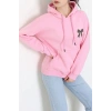 3 İplik Kanguru Cepli Kapşonlu Sweat Pembe - 42251.1878.