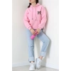 3 İplik Kanguru Cepli Kapşonlu Sweat Pembe - 42251.1878.