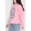 3 İplik Kapşonlu Baskılı Sweat Pembe - 42224.1878.
