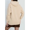 3 İplik Kapşonlu Nakışlı Sweat Bejpembe - 42219.1878.