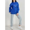 3 İplik Kapşonlu Nakışlı Sweat Saksbebemavi - 42228.1878.