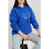 3 İplik Kapşonlu Nakışlı Sweat Saksbebemavi - 42228.1878.