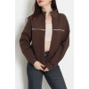 3 İplik Kompakt Oversize Biye Detaylı Sweat Kahve - 42505.1878.