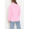 3 İplik Kompakt Oversize Biye Detaylı Sweat Pembe - 42505.1878.
