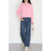 3 İplik Kompakt Oversize Fleto Cepli Sweat Pembe - 42506.1878.