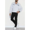 3 İplik Şardonlu Baskılı Erkek Sweat Gri - 31610.1872.