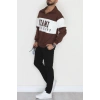 3 İplik Şardonlu Baskılı Erkek Sweat Kahvebeyaz - 31611.1872.