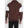 3 İplik Şardonlu Baskılı Erkek Sweat Kahvebeyaz - 31611.1872.